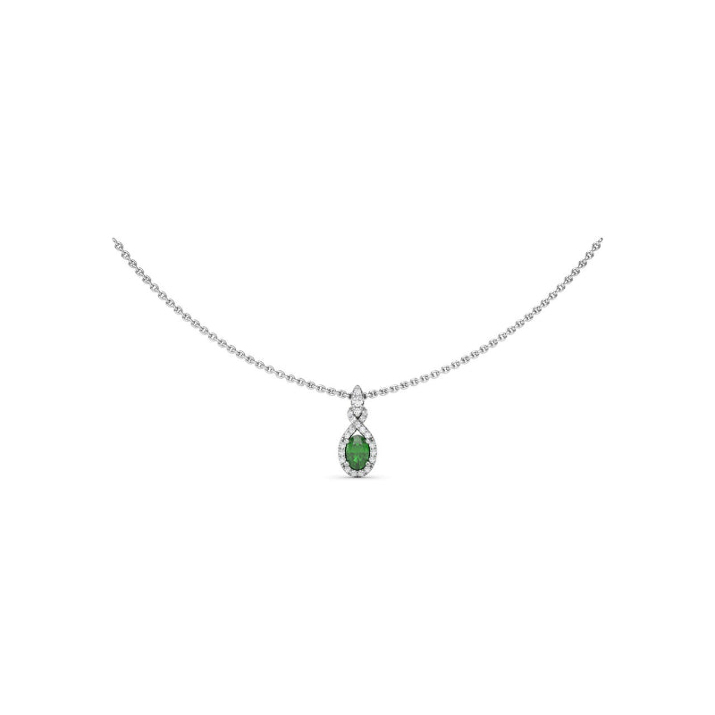 Fana Love Knot Emerald and Diamond Pendant