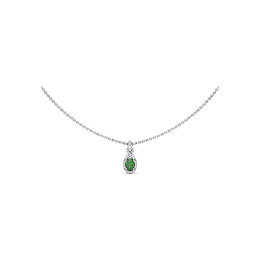 Fana Love Knot Emerald and Diamond Pendant