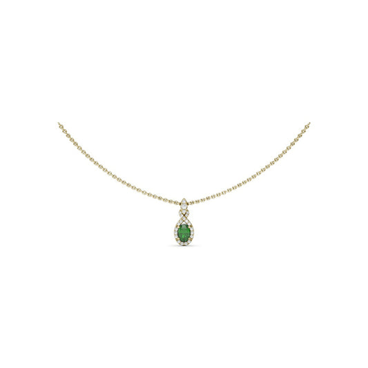 Fana Love Knot Emerald and Diamond Pendant