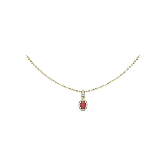 Fana Love Knot Ruby and Diamond Pendant