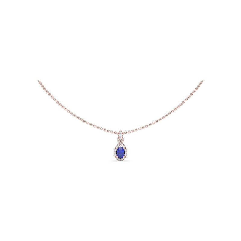 Fana Love Knot Sapphire and Diamond Pendant
