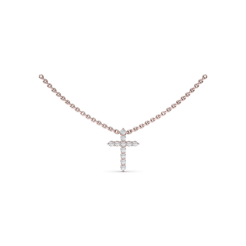 Fana Diamond Prong Cross Necklace