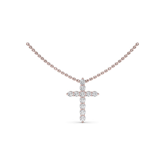 Fana Diamond Prong Cross Necklace