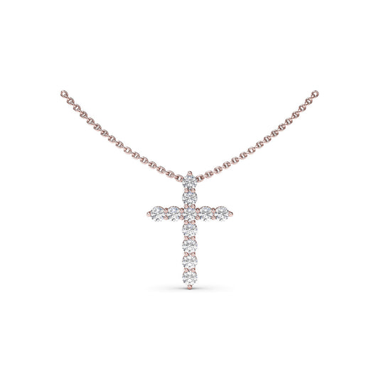 Fana Diamond Prong Cross Necklace