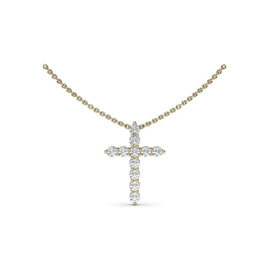 Fana Diamond Prong Cross Necklace