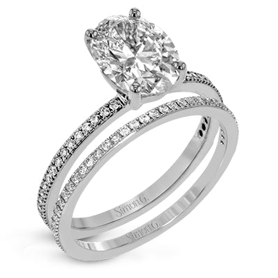 Simon G Bridal Oval-Cut Engagement Ring & Matching Wedding Band In 18K Gold With Diamonds (White)
