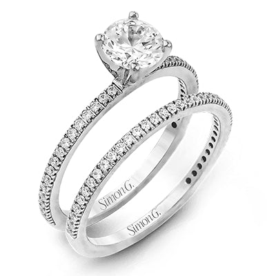 Simon G Bridal Round-Cut Engagement Ring & Matching Wedding Band In 18K Gold With Diamonds (White)