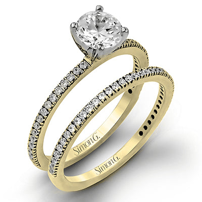 Simon G Bridal Round-Cut Engagement Ring & Matching Wedding Band In 18K Gold With Diamonds (Yellow)