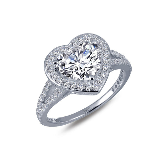 Lafonn Heart-Shaped Halo Engagement Ring