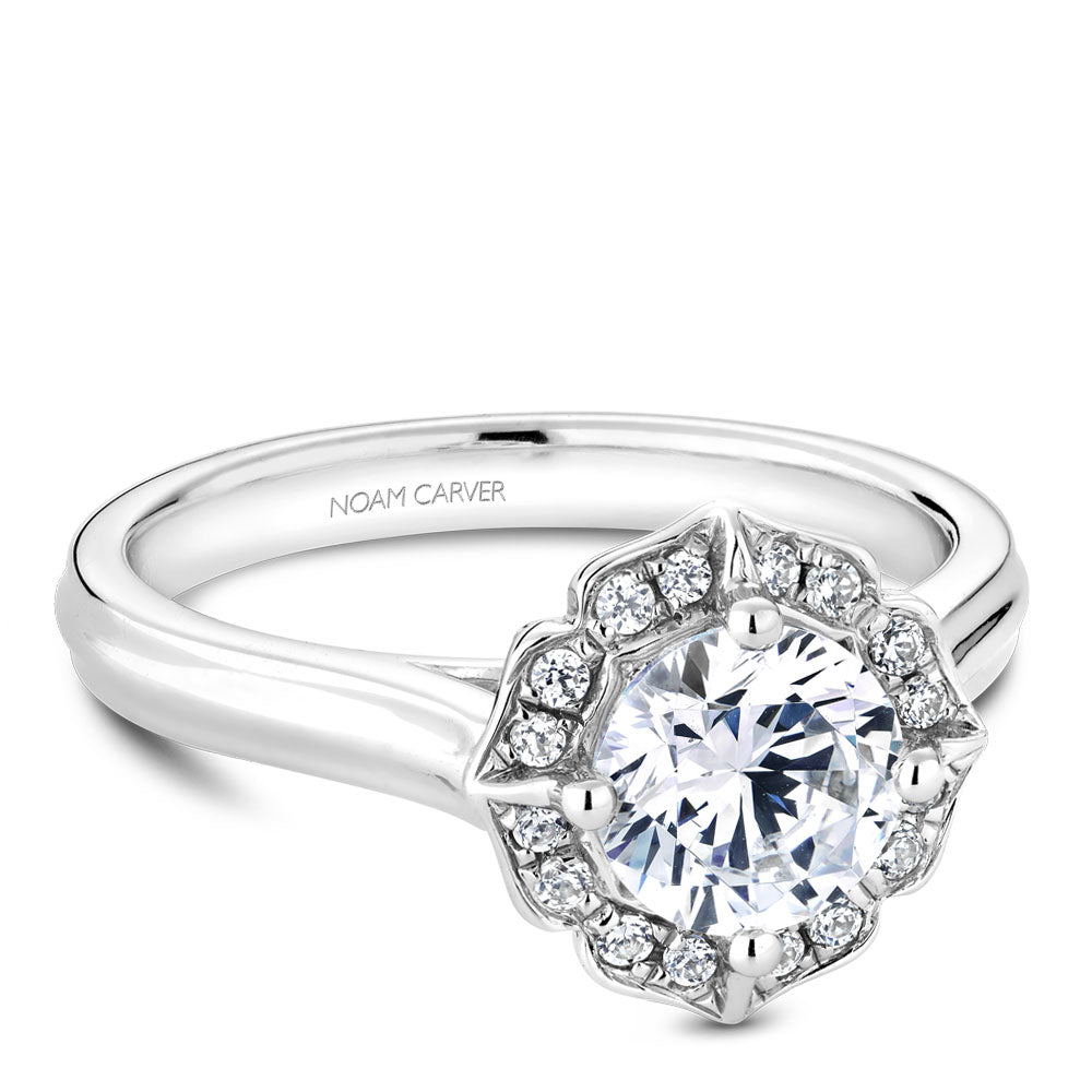 Noam Carver Engagement Ring White 14k Gold With 16 RD TCW 0.11ct