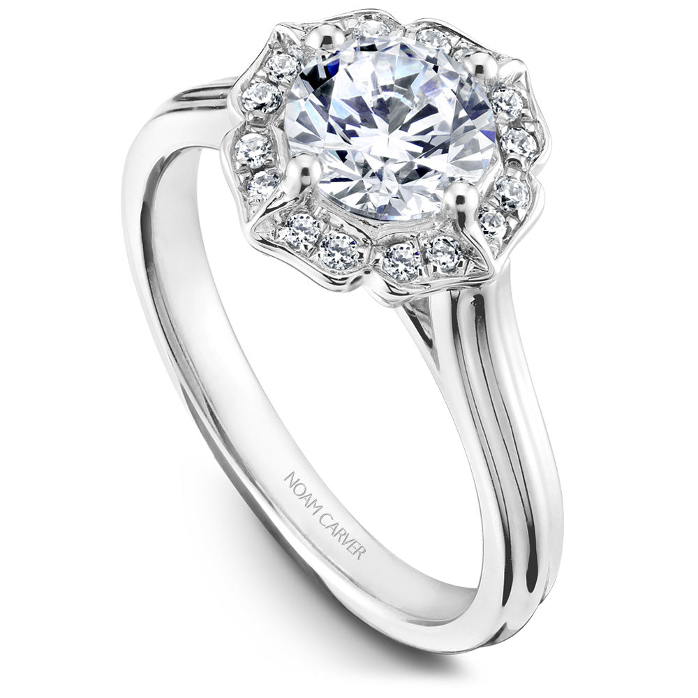 Noam Carver Engagement Ring White 14k Gold With 16 RD TCW 0.11ct