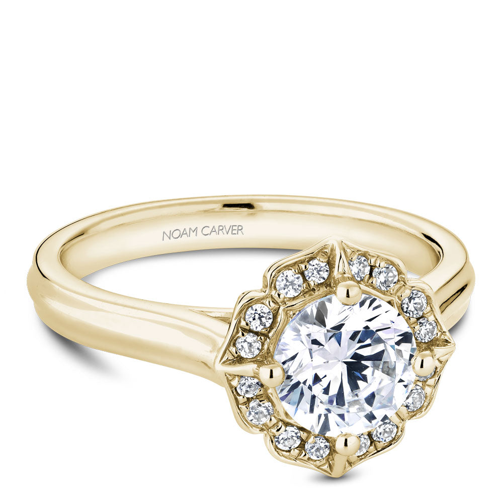 Noam Carver Engagement Ring Yellow 14k Gold With 16 RD TCW 0.11ct