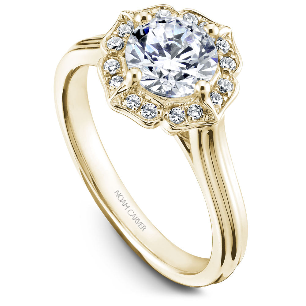 Noam Carver Engagement Ring Yellow 18k Gold With 16 RD TCW 0.11ct