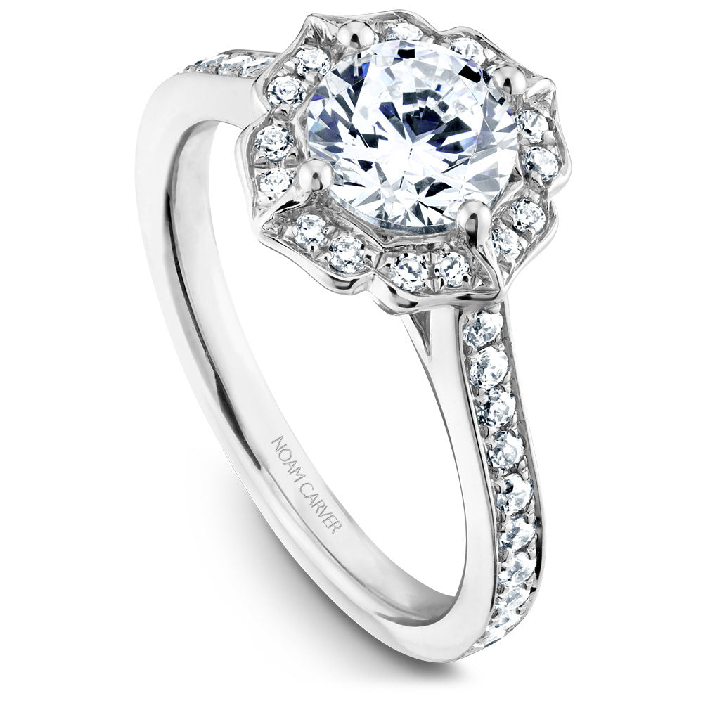 Noam Carver Engagement Ring Rose 14k Gold With 36 RD TCW 0.39ct