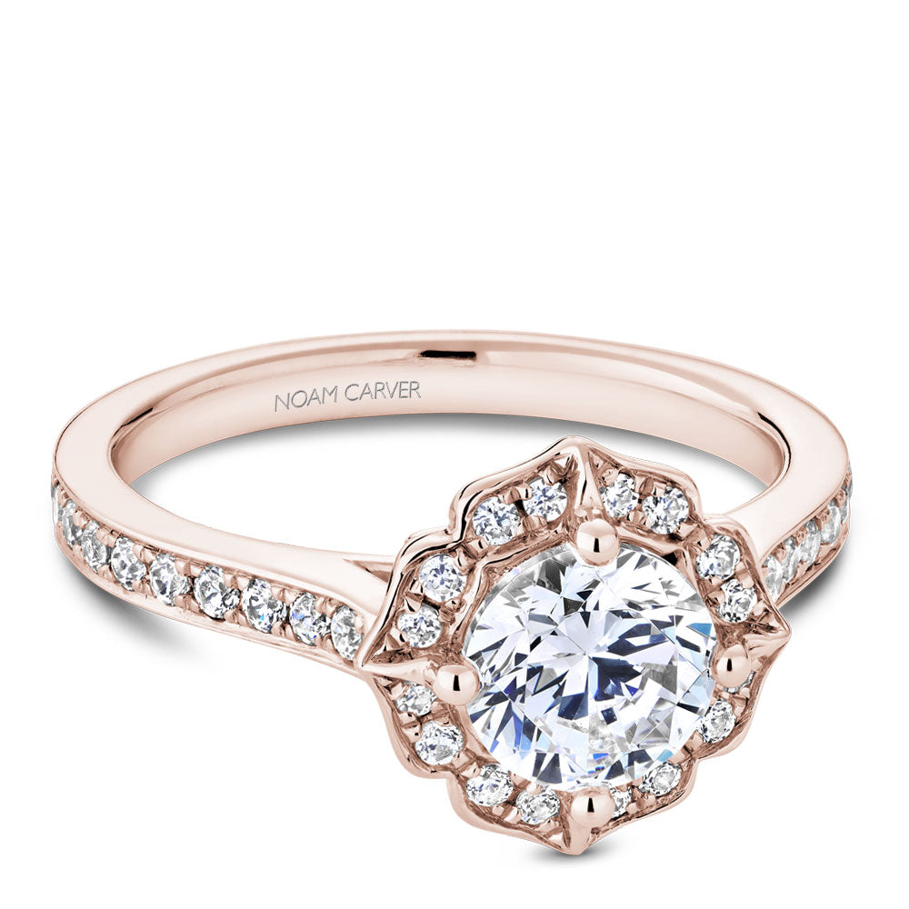 Noam Carver Engagement Ring Rose 14k Gold With 36 RD TCW 0.39ct
