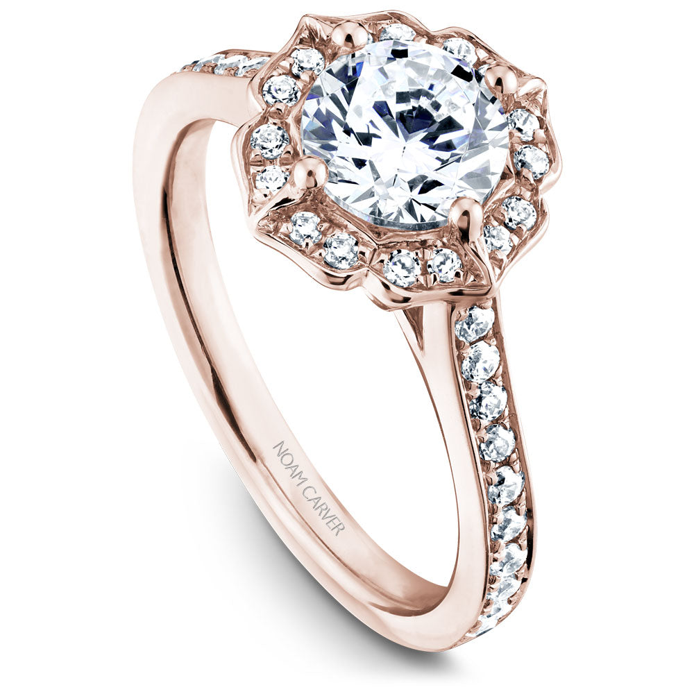 Noam Carver Engagement Ring Rose 14k Gold With 36 RD TCW 0.39ct