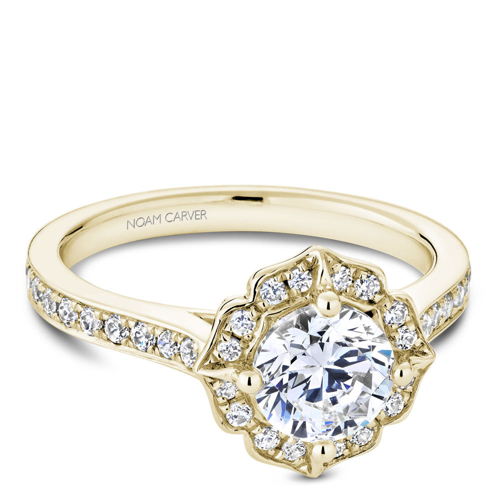 Noam Carver Engagement Ring Yellow 18k Gold With 36 RD TCW 0.39ct