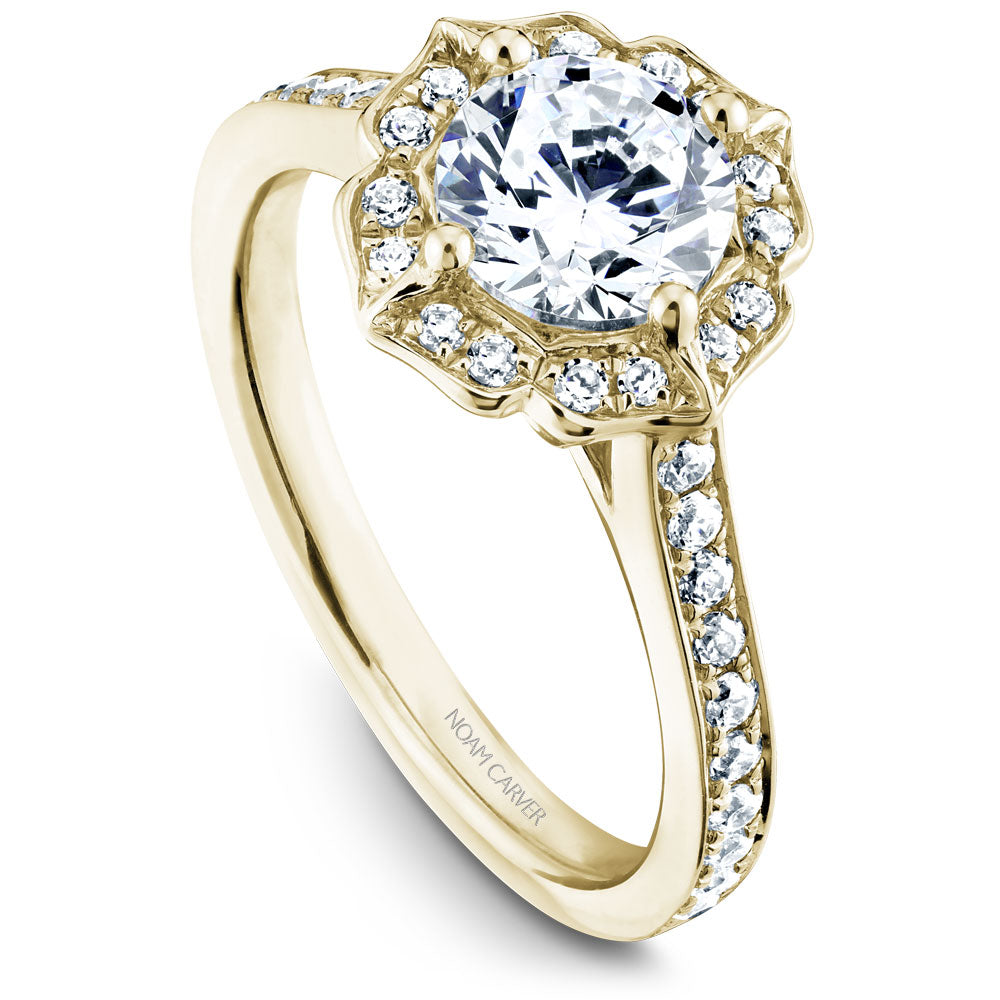 Noam Carver Engagement Ring Yellow 14k Gold With 36 RD TCW 0.39ct
