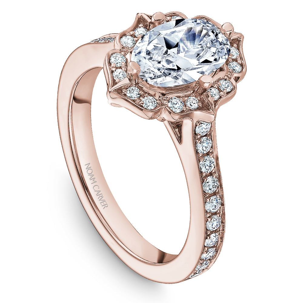 Noam Carver Engagement Ring Rose 18k Gold With 36 RD TCW 0.39ct