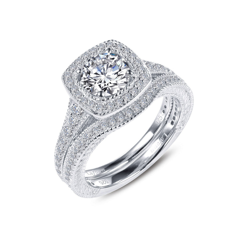 Lafonn Cushion-Cut Halo Wedding Set