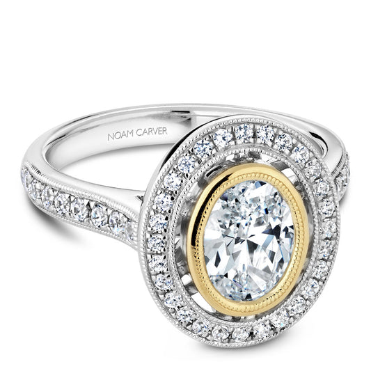 Noam Carver Engagement Ring Yellow Gold & Platinum With 44 RD TCW 0.39ct