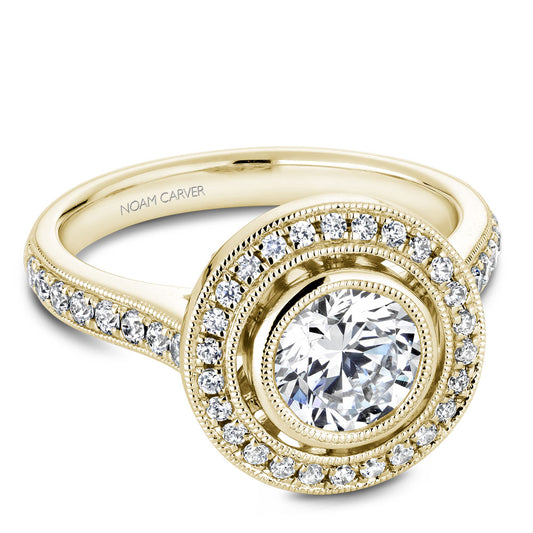 Noam Carver Engagement Ring Yellow 14k Gold With 42 RD TCW 0.38ct