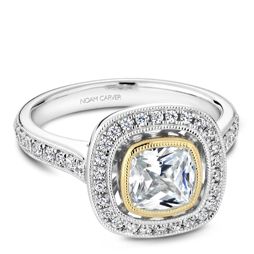 Noam Carver Engagement Ring Yellow & White 14k Gold With 42 RD TCW 0.38ct