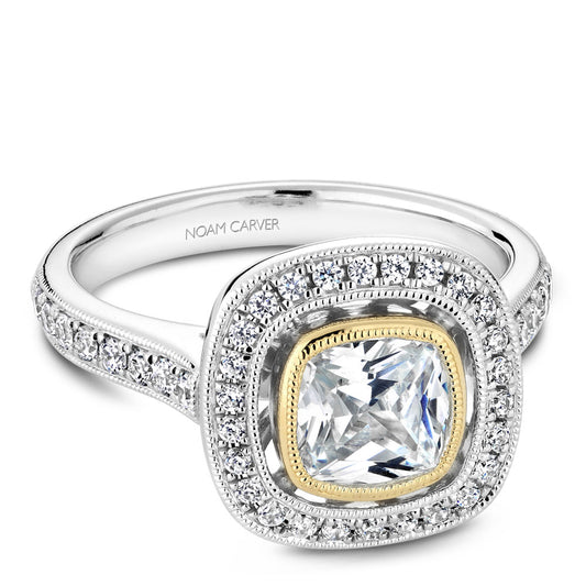 Noam Carver Engagement Ring Yellow & White 14k Gold With 42 RD TCW 0.38ct