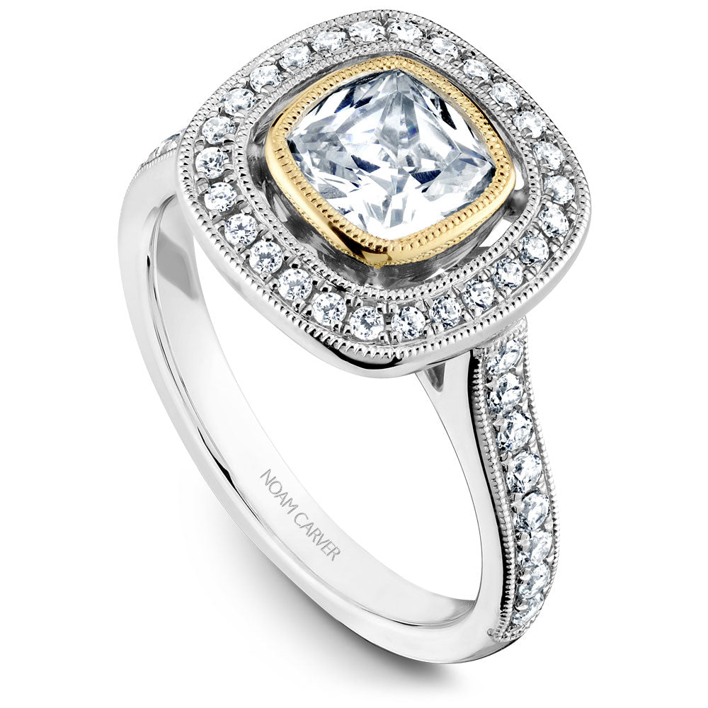 Noam Carver Engagement Ring Yellow & White 14k Gold With 42 RD TCW 0.38ct