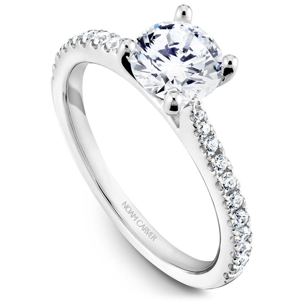 Noam Carver Engagement Ring Platinum With 22 RD TCW 0.25ct
