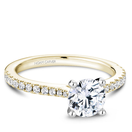 Noam Carver Engagement Ring Yellow & White 14k Gold With 22 RD TCW 0.25ct