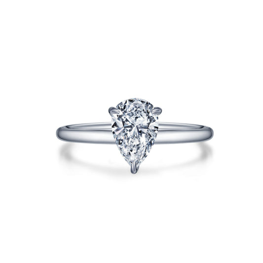 Lafonn Pear-shaped Solitaire Engagement Ring