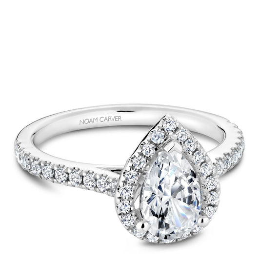 Noam Carver Engagement Ring White 18k Gold With 40 RD TCW 0.38ct