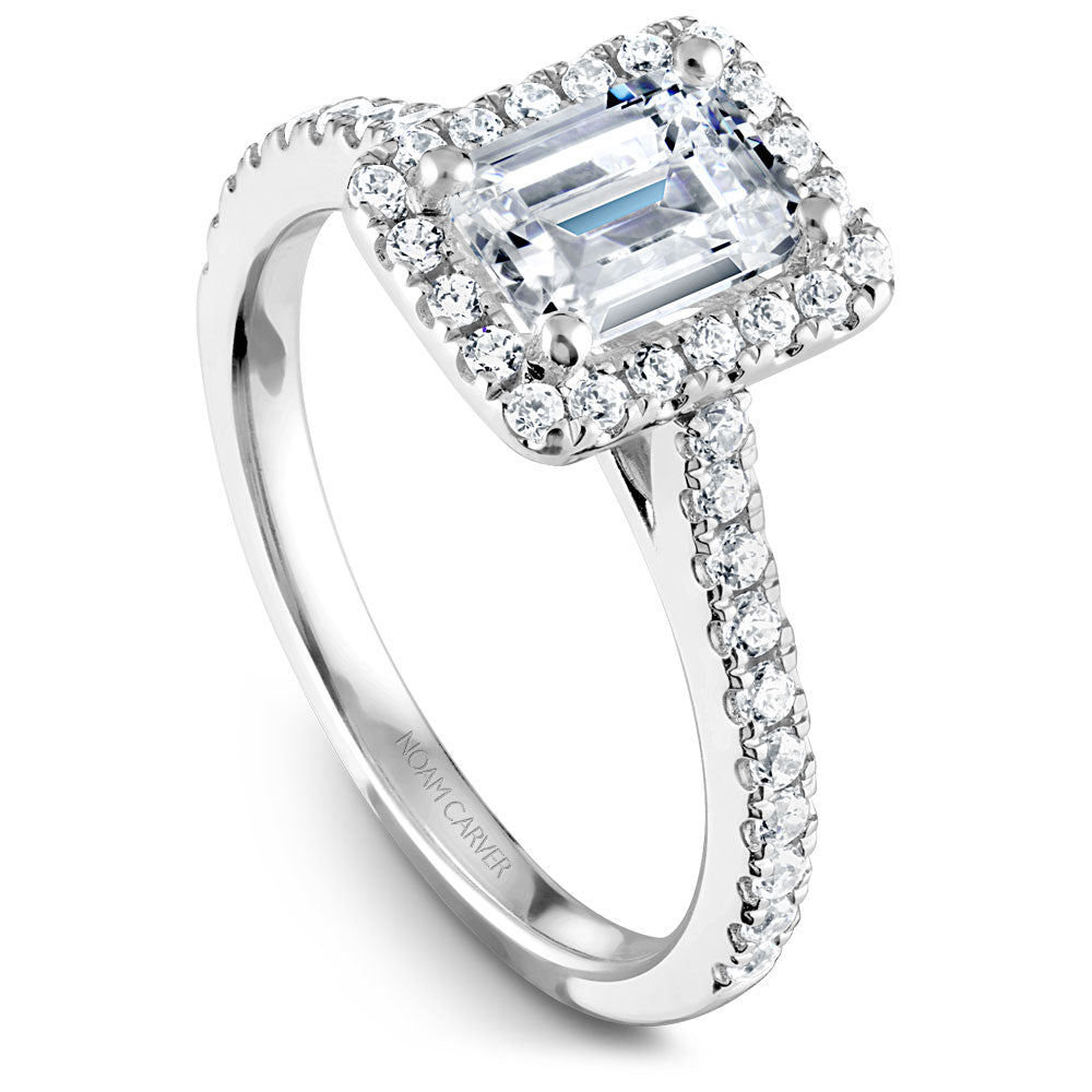 Noam Carver Engagement Ring White 18k Gold With 40 RD TCW 0.38ct