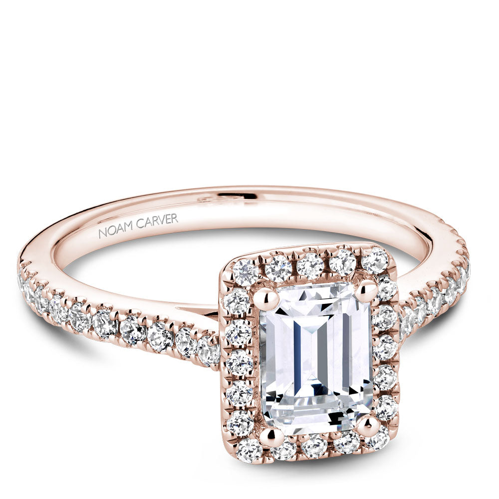 Noam Carver Engagement Ring Rose 14k Gold With 40 RD TCW 0.38ct