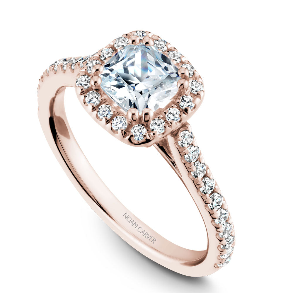 Noam Carver Engagement Ring Rose 18k Gold With 40 RD TCW 0.38ct