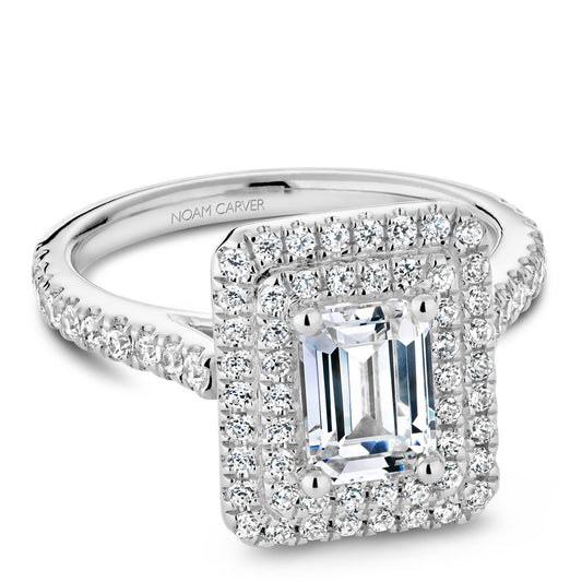Noam Carver Engagement Ring White 18k Gold With 72 RD TCW 0.59ct
