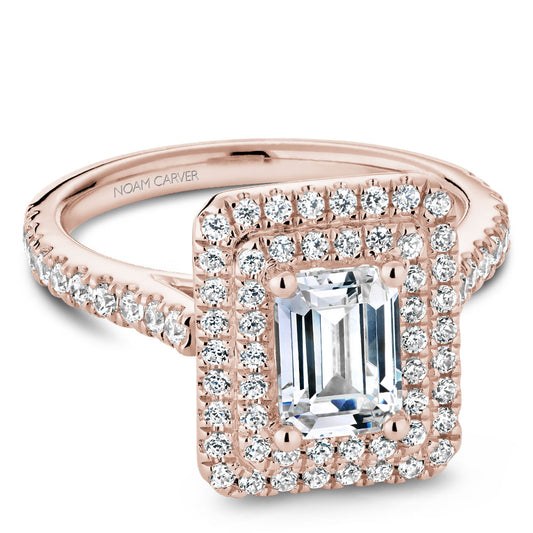 Noam Carver Engagement Ring Rose 18k Gold With 72 RD TCW 0.59ct