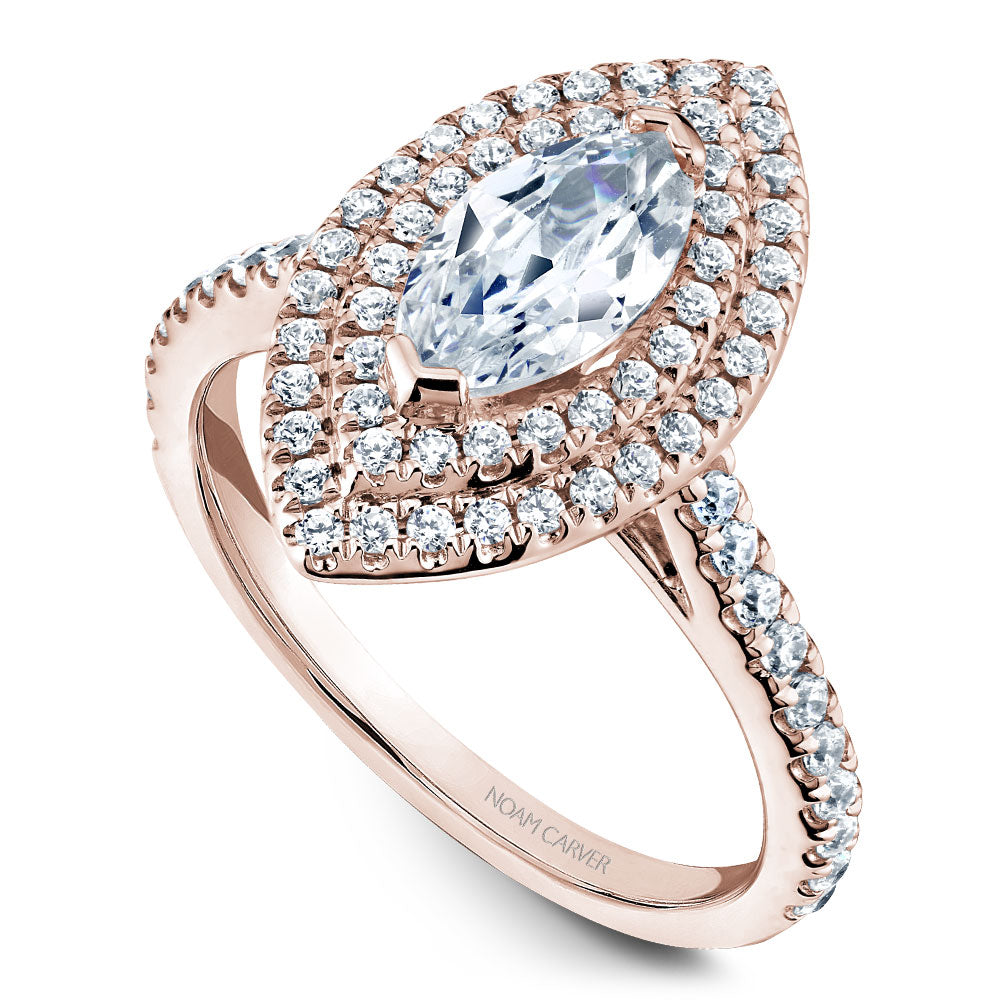 Noam Carver Engagement Ring Rose 14k Gold With 72 RD TCW 0.59ct