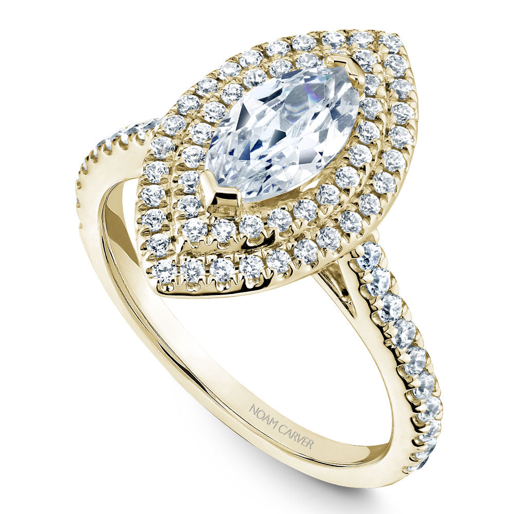 Noam Carver Engagement Ring Yellow 14k Gold With 72 RD TCW 0.59ct