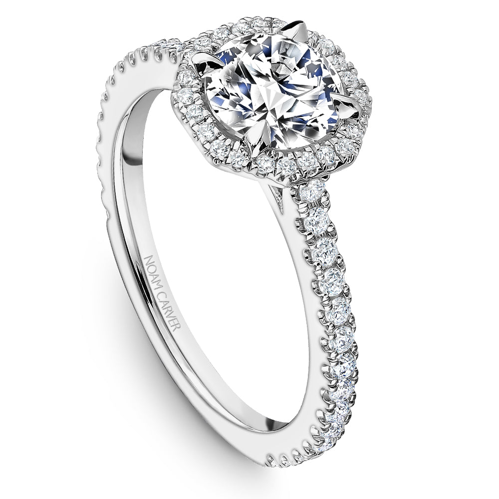 Noam Carver Engagement Ring Platinum With 52 RD TCW 0.38ct