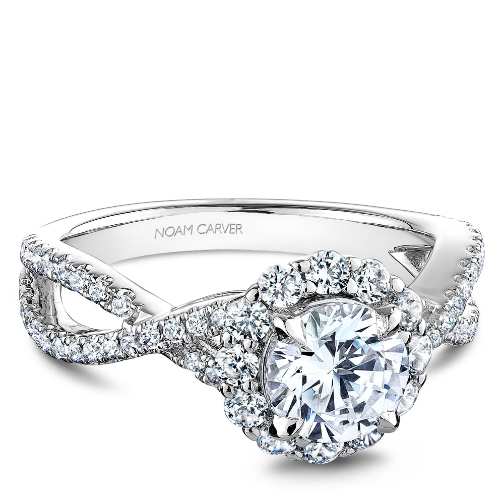 Noam Carver Engagement Ring Platinum With 64 RD TCW 0.72ct