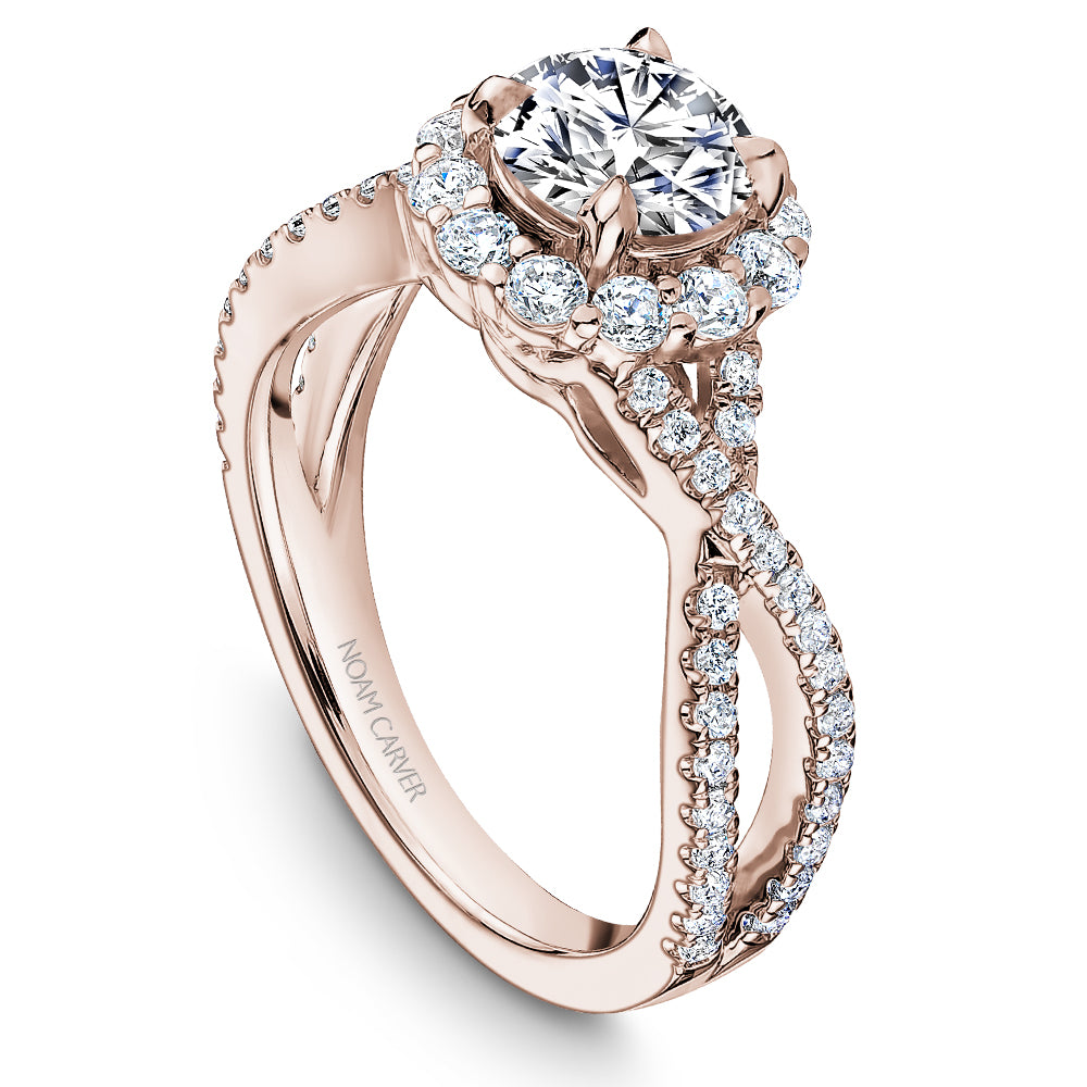 Noam Carver Engagement Ring Rose 18k Gold With 64 RD TCW 0.72ct