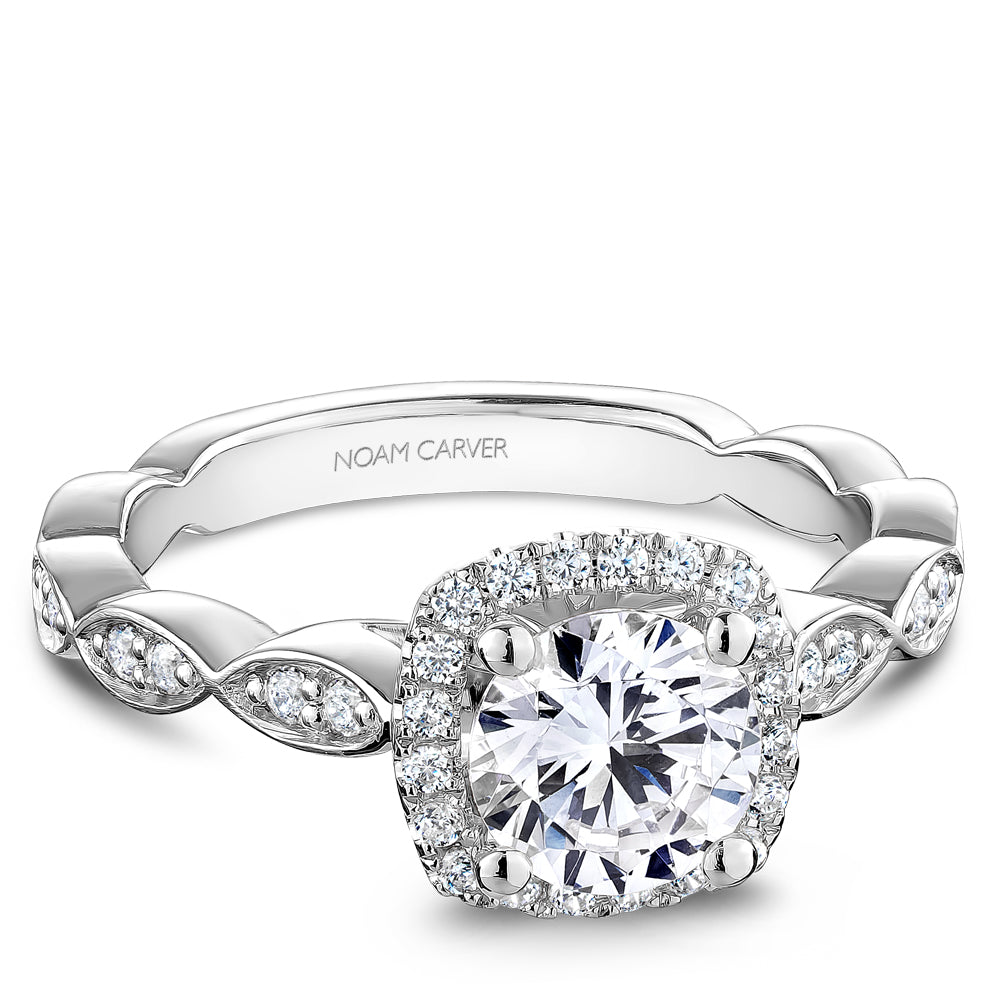 Noam Carver Engagement Ring Platinum With 36 RD TCW 0.30ct