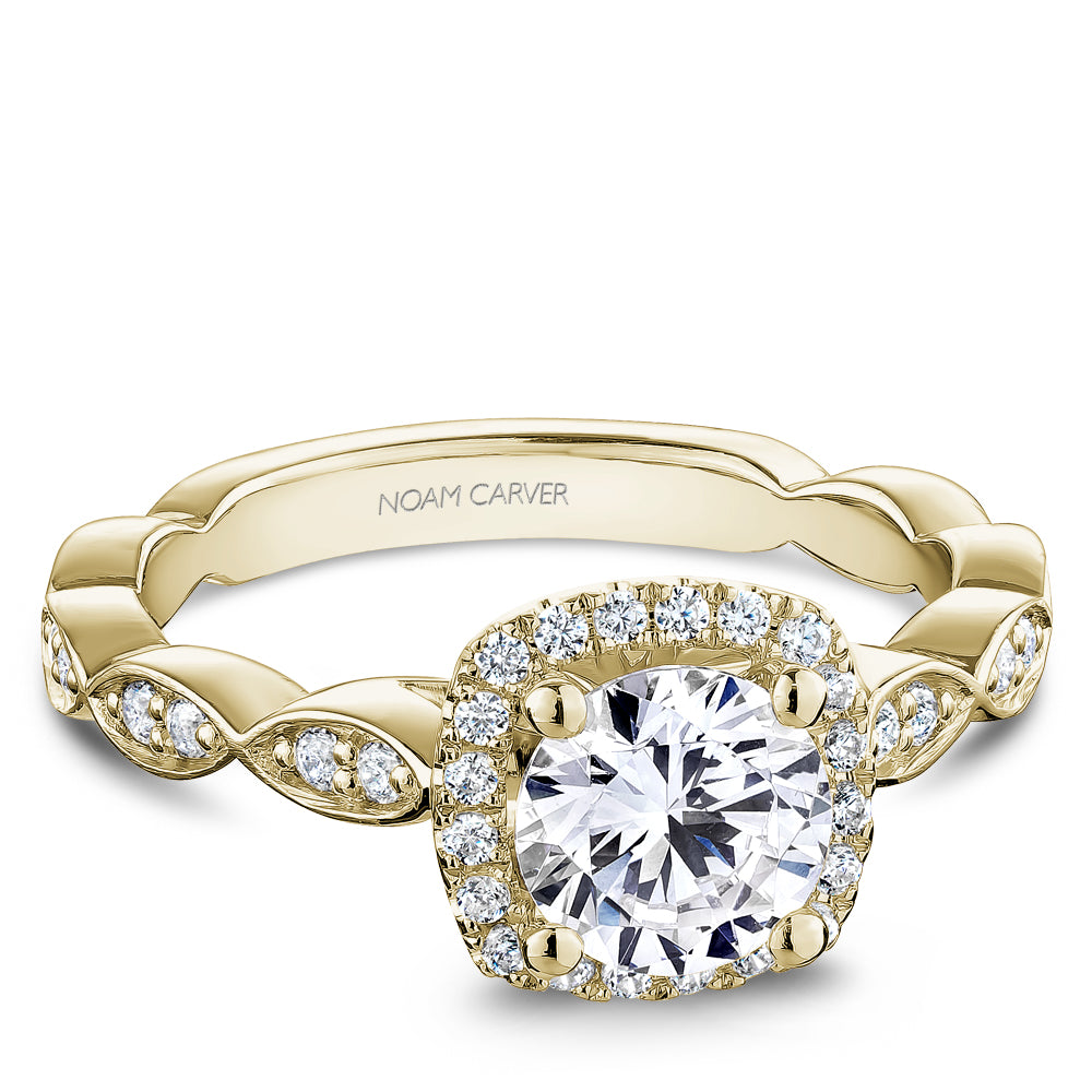 Noam Carver Engagement Ring Yellow 18k Gold With 36 RD TCW 0.30ct