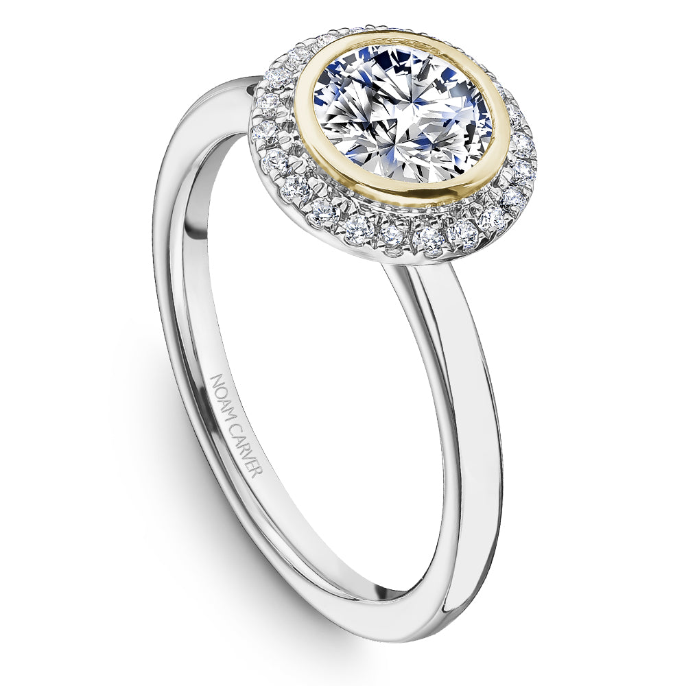 Noam Carver Engagement Ring Yellow & White 18k Gold With 22 RD TCW 0.13ct