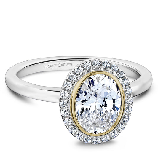 Noam Carver Engagement Ring Yellow & White 18k Gold With 24 RD TCW 0.14ct