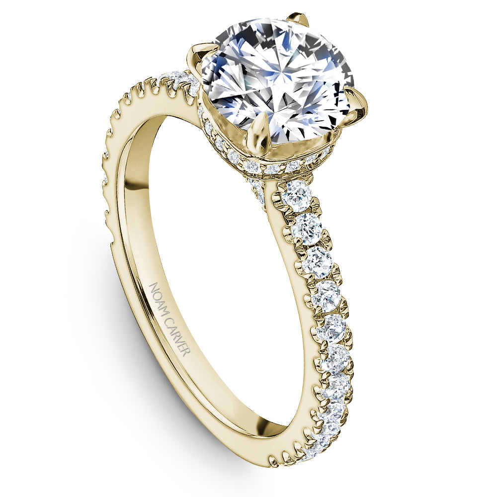 Noam Carver Engagement Ring Yellow 14k Gold With 54 RD TCW 0.52ct