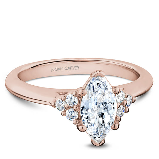 Noam Carver Engagement Ring Rose 18k Gold With 6 RD TCW 0.15ct