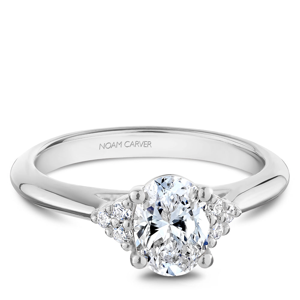 Noam Carver Engagement Ring White 14k Gold With 6 RD TCW 0.08ct